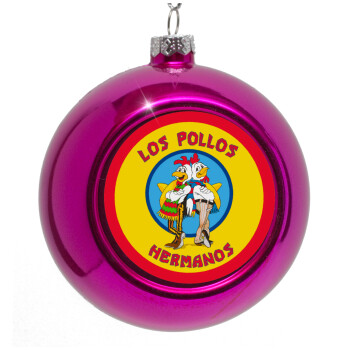 Los Pollos Hermanos, Purple Christmas tree ornament bauble 8cm