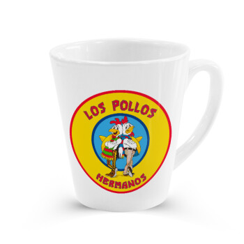 Los Pollos Hermanos, Κούπα κωνική Latte Λευκή, κεραμική, 300ml