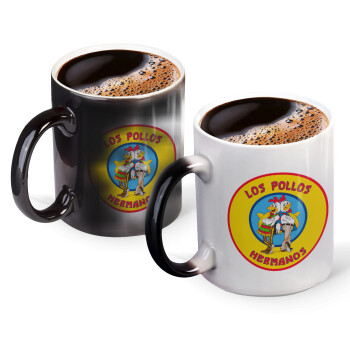 Los Pollos Hermanos, Color changing magic Mug, ceramic, 330ml when adding hot liquid inside, the black colour desappears (1 pcs)