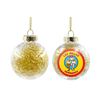 Los Pollos Hermanos, Transparent Christmas tree ball ornament with gold filling 8cm