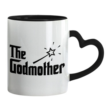 The Godmather, Mug heart black handle, ceramic, 330ml