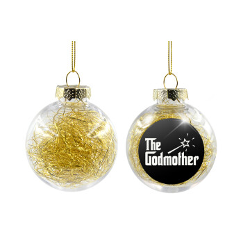 The Godmather, Transparent Christmas tree ball ornament with gold filling 8cm