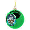 Green Christmas tree ornament ball 8cm