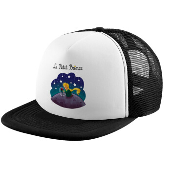 Little prince, Child's Soft Trucker Hat with BLACK/WHITE Mesh (POLYESTER, CHILD, ONE SIZE)