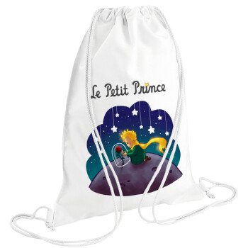 Little prince, Backpack pouch GYMBAG white (28x40cm)