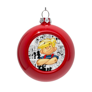 Dennis the Menace, Red Christmas tree ornament bauble 8cm