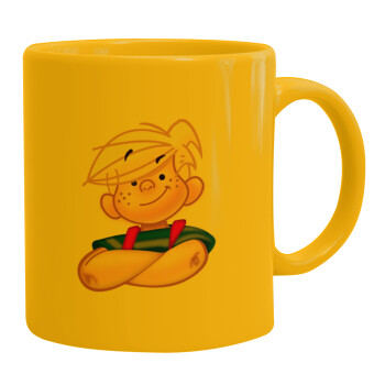 Dennis the Menace, Ceramic coffee mug yellow, 330ml