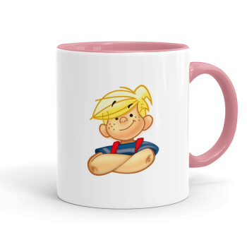 Dennis the Menace, Mug colored pink, ceramic, 330ml