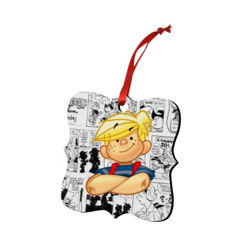 Dennis the Menace, Christmas ornament polygon wooden 7.5cm