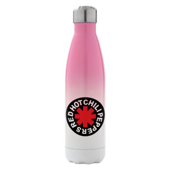 Red Hot Chili Peppers, Metal mug thermos Pink/White (Stainless steel), double wall, 500ml