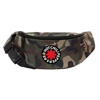 Red Hot Chili Peppers, Unisex waist bag (banana) in Jungle camouflage color with 2 pockets