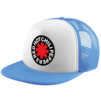 Red Hot Chili Peppers, Καπέλο παιδικό Soft Trucker με Δίχτυ ΓΑΛΑΖΙΟ/ΛΕΥΚΟ (POLYESTER, ΠΑΙΔΙΚΟ, ONE SIZE)