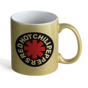 Red Hot Chili Peppers, Κούπα Χρυσή Glitter που γυαλίζει, κεραμική, 330ml