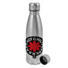 Metallic water bottle, stainless steel, 750ml