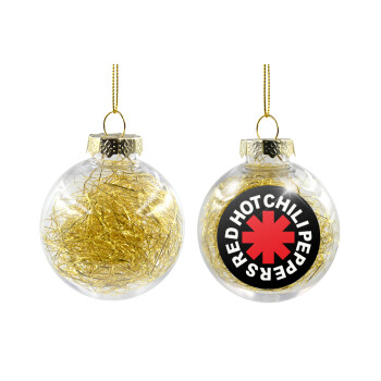 Red Hot Chili Peppers, Transparent Christmas tree ball ornament with gold filling 8cm