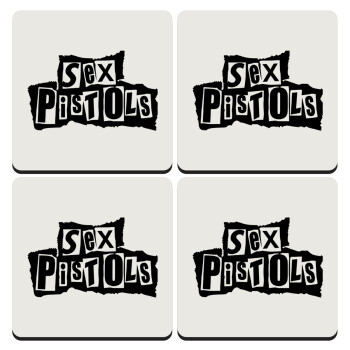 Sex Pistols, ΣΕΤ 4 Σουβέρ ξύλινα τετράγωνα (9cm)