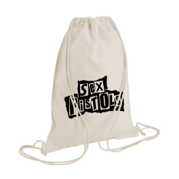 Sex Pistols, Backpack bag GYMBAG natural (28x40cm)