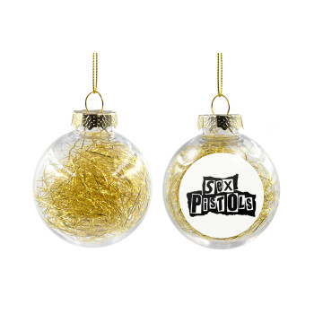 Sex Pistols, Transparent Christmas tree ball ornament with gold filling 8cm