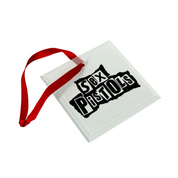 Sex Pistols, Christmas ornament, glass square ornament 9x9cm