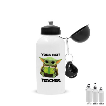 Yoda Best Teacher, Μεταλλικό παγούρι νερού, Λευκό, αλουμινίου 500ml