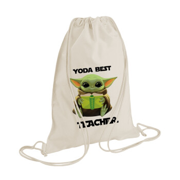 Yoda Best Teacher, Backpack bag GYMBAG natural (28x40cm)