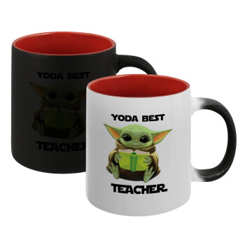 Yoda Best Teacher, Κούπα Μαγική εσωτερικό κόκκινο, κεραμική, 330ml που αλλάζει χρώμα με το ζεστό ρόφημα (1 τεμάχιο)