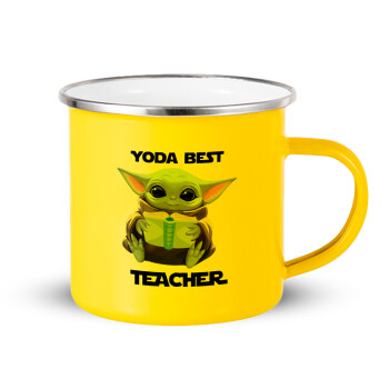Yoda Best Teacher, Κούπα Μεταλλική εμαγιέ Κίτρινη 360ml