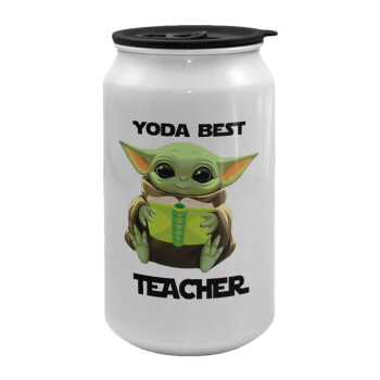 Yoda Best Teacher, Κούπα ταξιδιού μεταλλική με καπάκι (tin-can) 500ml