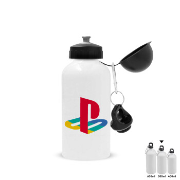 Playstation, Metal water bottle, White, aluminum 500ml