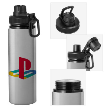 Playstation, Metallic water bottle with safety cap, 850ml aluminum