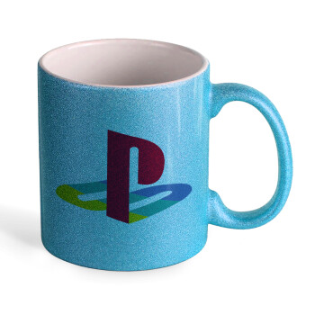 Playstation, Κούπα Σιέλ Glitter που γυαλίζει, κεραμική, 330ml