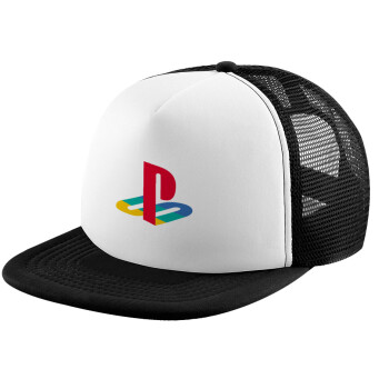 Playstation, Καπέλο παιδικό Soft Trucker με Δίχτυ ΜΑΥΡΟ/ΛΕΥΚΟ (POLYESTER, ΠΑΙΔΙΚΟ, ONE SIZE)