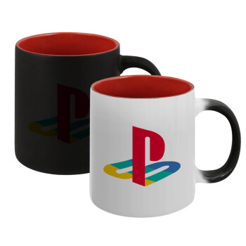 Playstation, Κούπα Μαγική εσωτερικό κόκκινο, κεραμική, 330ml που αλλάζει χρώμα με το ζεστό ρόφημα (1 τεμάχιο)