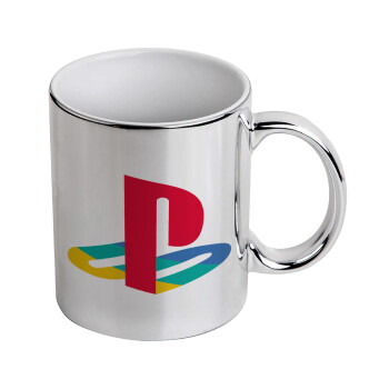 Playstation, Mug ceramic, silver mirror, 330ml