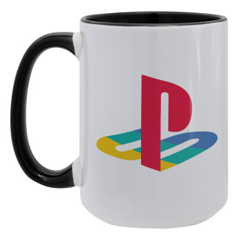 Playstation, Κούπα Mega 15oz, κεραμική Μαύρη, 450ml