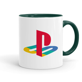 Playstation, Κούπα χρωματιστή πράσινη, κεραμική, 330ml