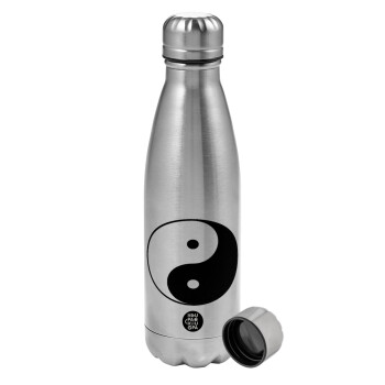 Yin Yang, Metallic water bottle, stainless steel, 750ml