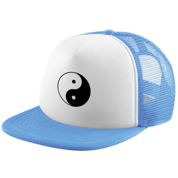 Yin Yang, Καπέλο παιδικό Soft Trucker με Δίχτυ ΓΑΛΑΖΙΟ/ΛΕΥΚΟ (POLYESTER, ΠΑΙΔΙΚΟ, ONE SIZE)