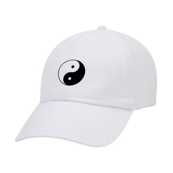 Yin Yang, Adult Baseball Cap White 5-panel (POLYESTER, ADULT, UNISEX, ONE SIZE)