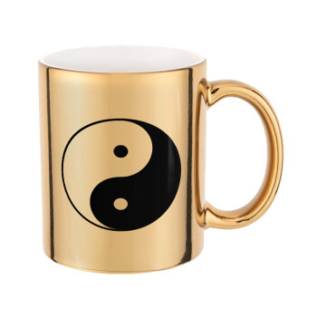 Yin Yang, Κούπα κεραμική, χρυσή καθρέπτης, 330ml