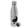 Metallic water bottle, stainless steel, 750ml