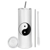 Eco friendly stainless steel tumbler 600ml, with metal straw & cleaning brush