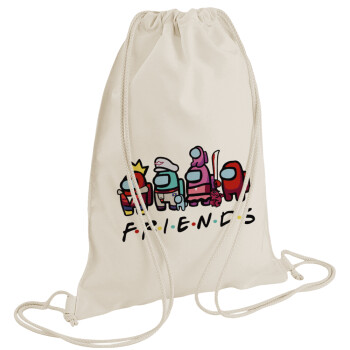 Among US Friends, Backpack bag GYMBAG natural (28x40cm)