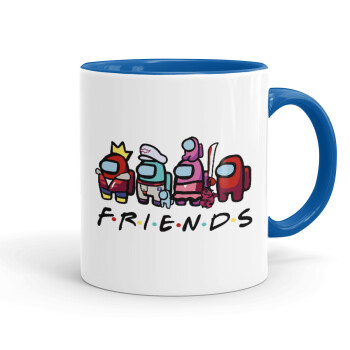 Among US Friends, Mug colored blue, ceramic, 330ml