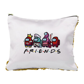 Among US Friends, Sequin Gold Pouch Cosmetic Bag