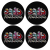 SET of 4 round wooden coasters (9cm)