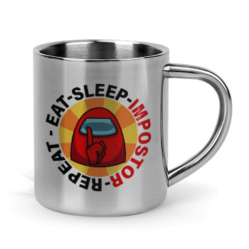 Among US Eat Sleep Repeat Impostor, Mug Stainless steel double wall 300ml