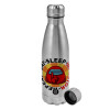 Metallic water bottle, stainless steel, 750ml