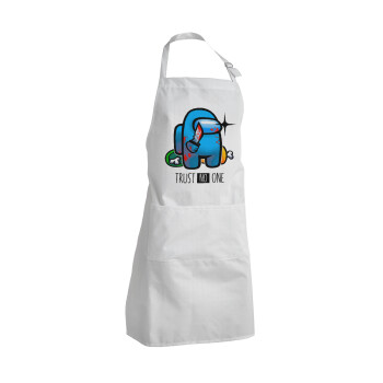 Among Trust no one, Adult Chef Apron (with sliders and 2 pockets)