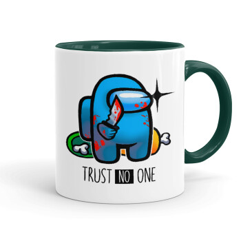 Among Trust no one, Mug colored green, ceramic, 330ml